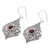 Sterling Silver 925 Dangle Earrings with Faceted Garnets 'Shine On'