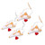 Set of Four Wooden Dancing Angel Ornaments with Hearts 'Celebrating Angels'