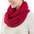 Peruvian Baby Alpaca Wool Infinity Scarf Knitted in Red 'Crimson Honeycomb'