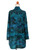 Long Sleeve Women's Rayon Jacket with Teal Floral Print 'Kenanga'