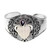 Artisan Crafted Carved Bone and Silver Cuff with Garnets 'Jungle Princess'