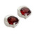 Sterling Silver and Garnet Stud Earrings from Indian Artisan 'Beneath the Moon'
