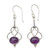 Dangle Earrings with Amethyst Cabochons in Sterling Silver 'Wisdom Path'