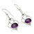 Dangle Earrings with Amethyst Cabochons in Sterling Silver 'Wisdom Path'