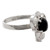 Ornate Handcrafted Silver and Onyx Cocktail Ring 'Blackberry Blossom'