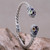Indonesian Sterling Silver Cuff with Four Gemstones 'Sukawati Glamour'