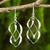 Thai Artisan Crafted Sterling Silver Dangle Earrings 'Linking Leaves'