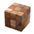 Artisan Crafted Natural Teak Wood Puzzle from Java 'Snake Cube'