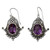Ornate Amethyst and Sterling Silver Dangle Earrings 'Jaipuri Glam'