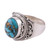 Sterling Silver Blue Composite Turquoise Cocktail Ring 'Golden Blue Delight'