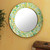 Artisan Crafted Round Glass Mosaic Mirror in Aqua 'Aqua Trellis'