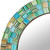 Artisan Crafted Round Glass Mosaic Mirror in Aqua 'Aqua Trellis'