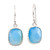 Blue Chalcedony Dangle Earrings in Polished 925 Silver 'Delhi Sky'