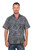 Men's Green and Black Short Sleeves Cotton Batik Shirt 'Borneo Slate'