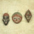 African Wood Christmas Ornaments Set of 3 'Three Kings'