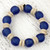 Blue Beaded Stretch Bracelet with Recycled Glass and Wood 'Accra Blue'