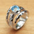 Blue Topaz Handcrafted Sterling Silver Ring from Bali 'Sparkling Pool'