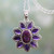 Silver Necklace with Amethyst and Composite Turquoise 'Ruffled Petals'