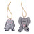 2 Hand Crafted Hippo and Elephant Hanging Holiday Ornaments 'Hippo and Elephant'