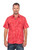 Red Cotton Batik Short Sleeve Men's Shirt 'Red Bali Expedition'