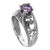 Balinese Amethyst Solitaire with Sterling Silver Cutouts 'Sukawati Orchid'