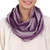 Hand Woven 100 Cotton Infinity Scarf in Purple and White 'Purple Skies'