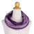 Hand Woven 100 Cotton Infinity Scarf in Purple and White 'Purple Skies'