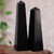 Handcrafted Gemstone Sculpture Pair 'Black Towers'