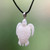 Hand Crafted White Turtle Pendant on Leather Cord Necklace 'White Turtle'