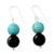 Onyx Earrings with Reconstituted Turquoise Crafted in India 'Azure at Midnight'