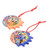 Six Colorful Handcrafted Ceramic Eclipse Ornaments 'Flower Eclipse'