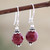 Red Agate Artisan Crafted Sterling Silver Earrings 'Glorious Red'