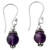 Sterling Silver Dangle Earrings with Petite Amethyst Globes 'Royal Discretion'
