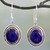 Lapis Lazuli on Artisan Crafted 925 Silver Hook Earrings 'True Clarity'