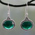 Lush Green Onyx on Sterling Silver Earrings from India 'Green Transformation'