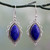 Sterling Silver Earrings with Deep Blue Lapis Lazuli Gems 'Indian Ocean'