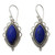 Sterling Silver Earrings with Deep Blue Lapis Lazuli Gems 'Indian Ocean'