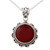 Indian Handcrafted Sterling Silver and Carnelian Necklace 'Burst of Passion'