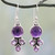 Amethyst Handcrafted Silver Earrings from India 'Lilac Color'