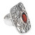 925 Leaves on Sterling Silver Cocktail Ring with Garnet 'Nature's Shield'