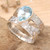 Artisan Crafted Blue Topaz and Sterling Silver Cocktail Ring 'Blue Drop'