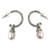 Sterling Silver Cultured Pearl Half Hoop Earrings 'Blushing Rose'