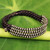 Thai Hill Tribe Silver Dark Brown Macrame Bracelet 'Chocolate Chiang Mai Quartet'