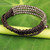 Thai Hill Tribe Silver Dark Brown Macrame Bracelet 'Chocolate Chiang Mai Quartet'