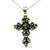 Peridot and Sterling Silver Necklace with Cross Pendant 'Green Tranquility'