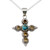 Artisan Crafted Citrine and Silver Cross Pendant Necklace 'Divine Harmony'