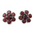 Artisan Crafted Floral Button Earrings with Garnet 'Romantic Blossom'