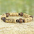 Artisan Crafted Sese Wood Recycled Plastic Stretch Bracelet 'Chocolate Escape'