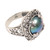 Mabe Pearl and Sterling Silver Floral Motif Cocktail Ring 'Blue Lunar'