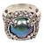 Mabe Pearl and Sterling Silver Floral Motif Cocktail Ring 'Blue Lunar'